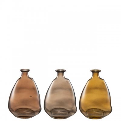 Minivas Giovanni Glas Brun Mix 8xH11cm