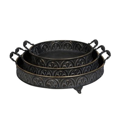 Bricka Svart med handtag 33cm